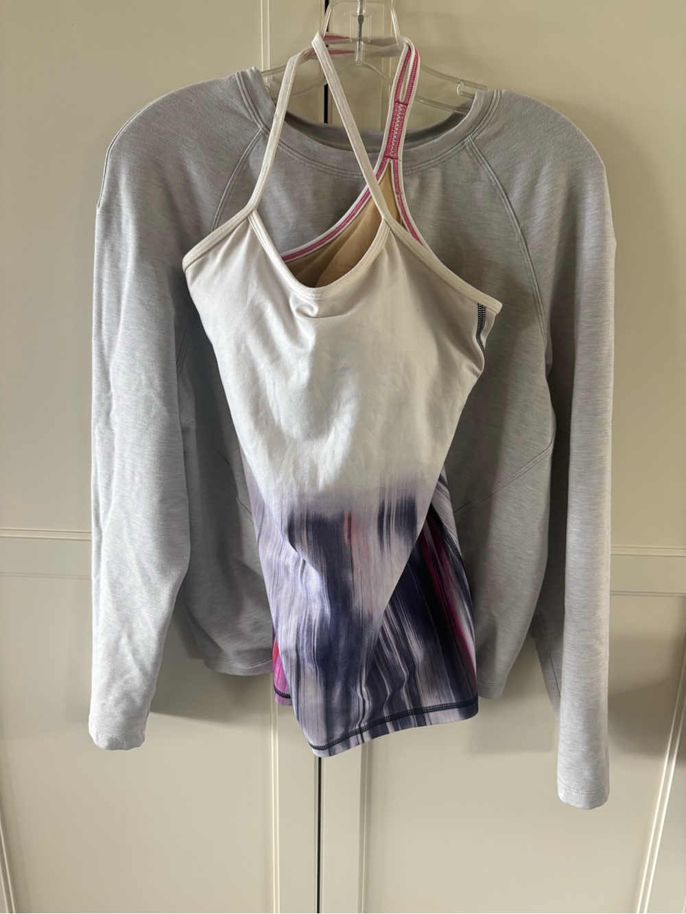 LULULEMON BUNDLE-long sleeve, sweatshirt and colorful workout built in bra tank